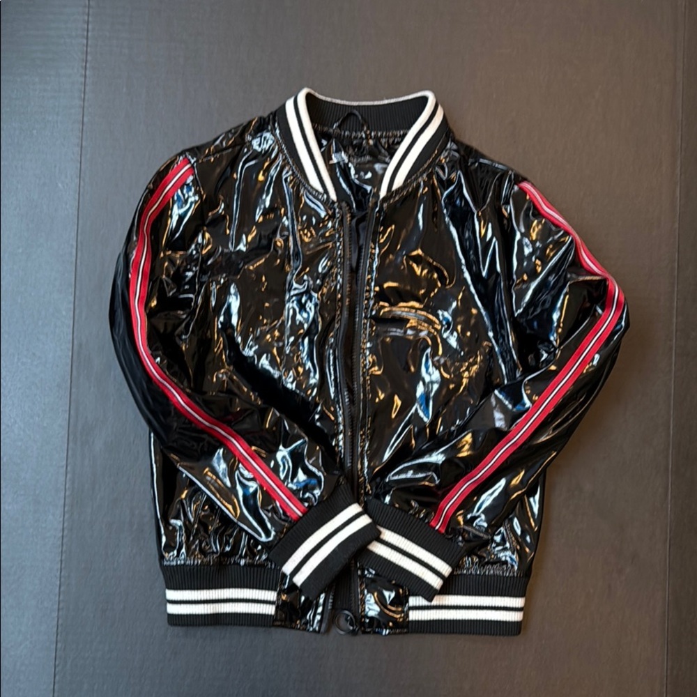 Kids Black and Red Striped Jacket